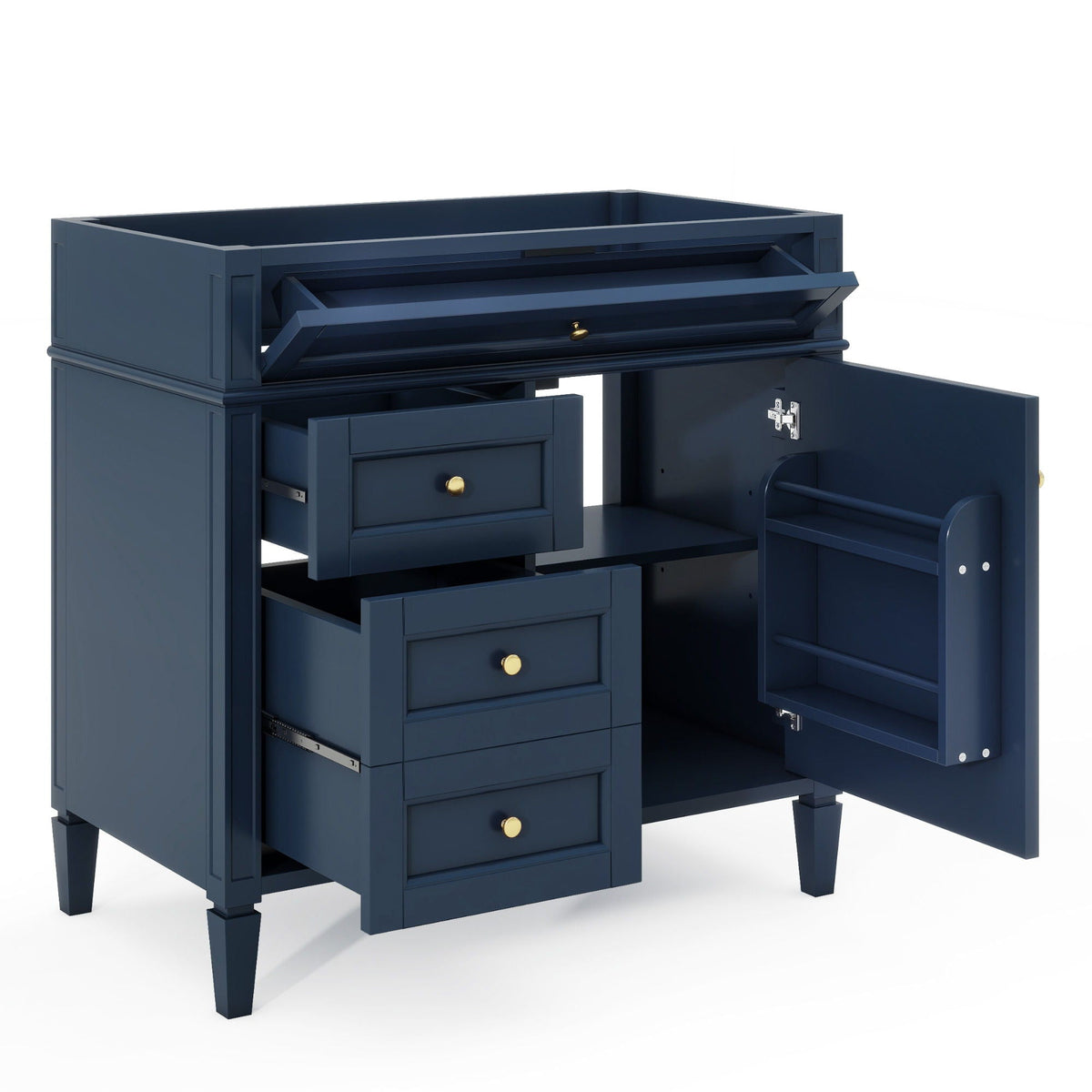 Bathroom Vanity with 2 Drawers and Tip-Out Storage - Multiple Colors