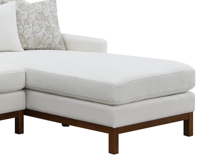 Ivory Chenille Sectional Sofa with 4 Pillows - U-Shaped