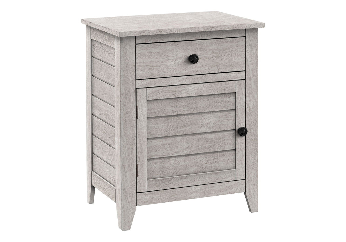 Accent Nightstand with Storage Drawer - Transitional Style - Black, Gray or Dark Green
