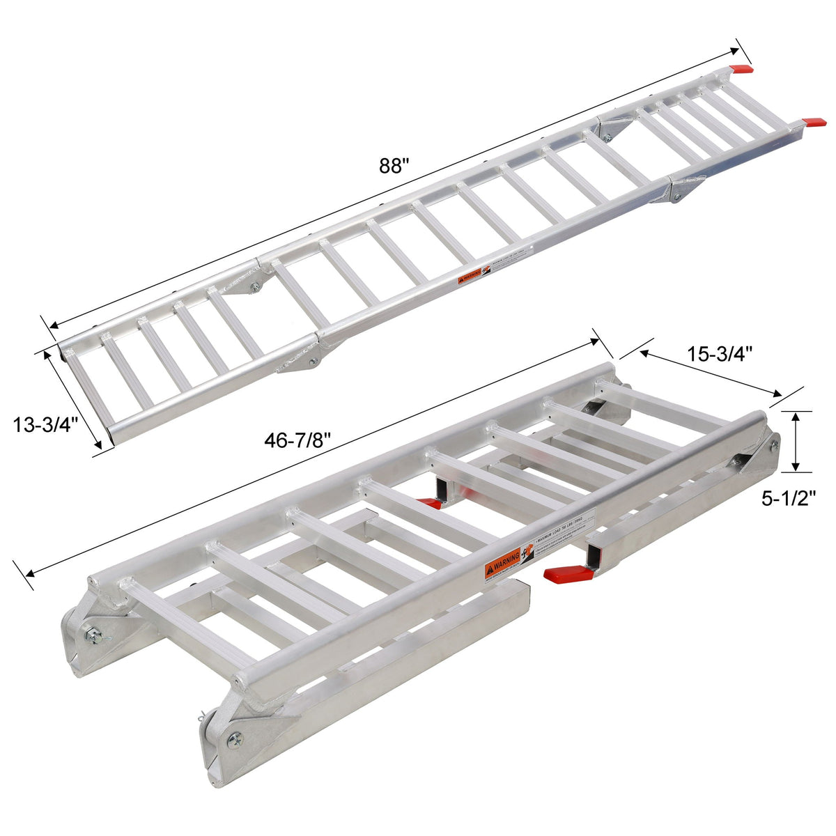 2-in-1 Loading Ramp and Tailgate Extender with 1,400-lb Capacity - Aluminum