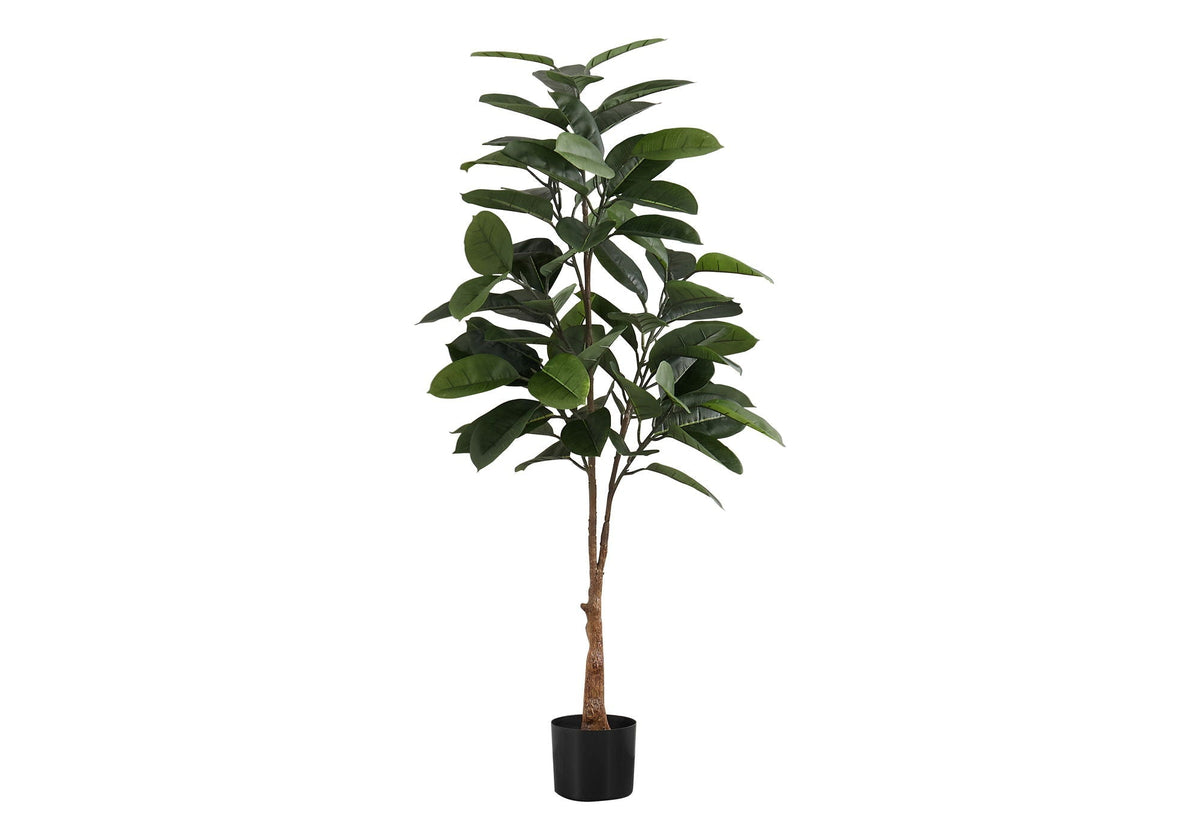 52" Tall Artificial Rubber Tree Plant with Real Touch Leaves - Green