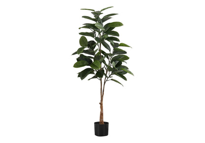 52" Tall Artificial Rubber Tree Plant with Real Touch Leaves - Green