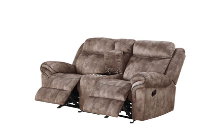 Two-Tone Reclining Loveseat with USB Console - Dark Gray or Dark Brown