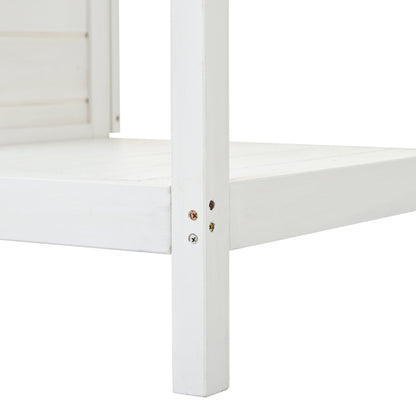 66" Farmhouse Potting Bench Table with Drawers and Shelves - Natural Fir
