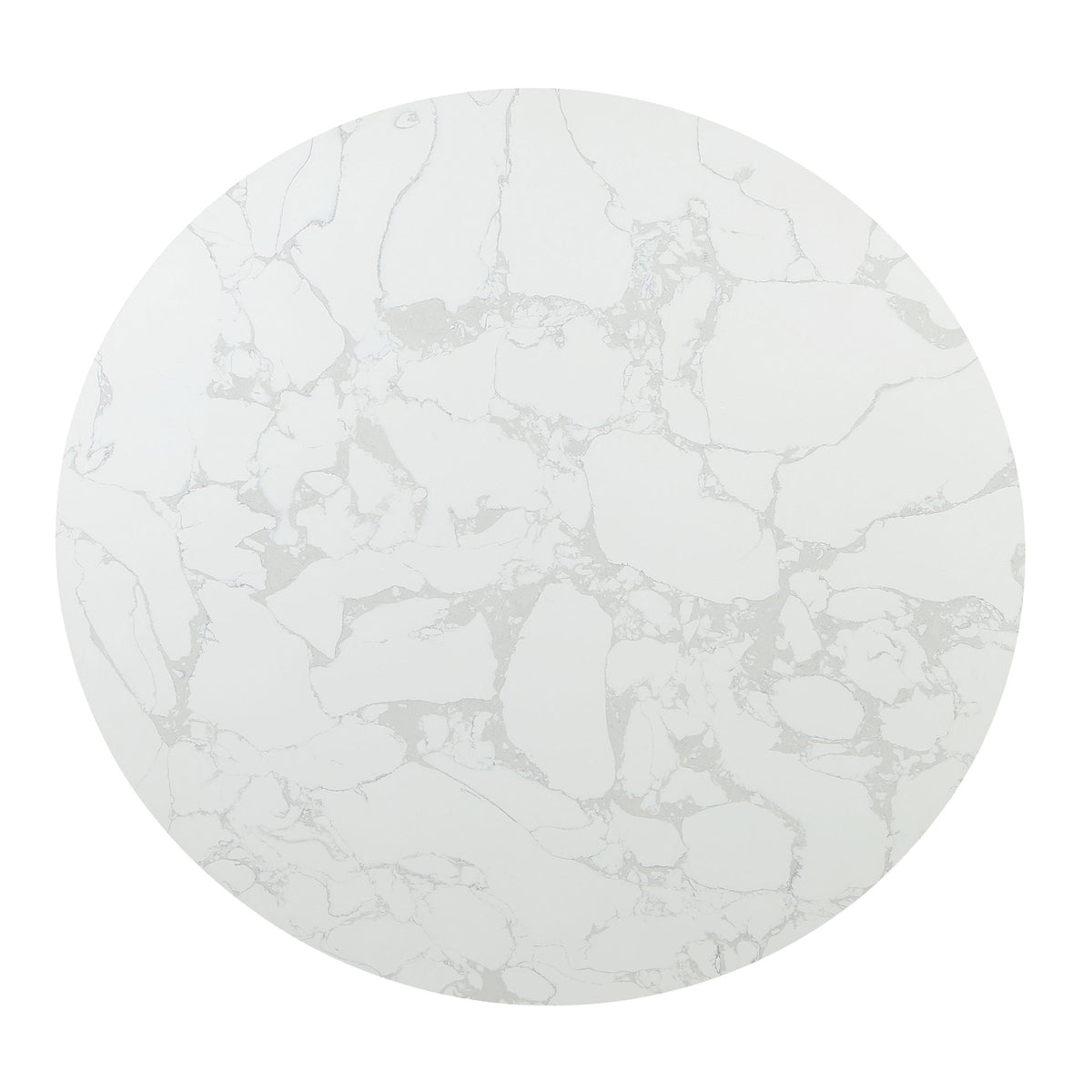 Clayten Round Dining Table with Faux Marble Top - Espresso