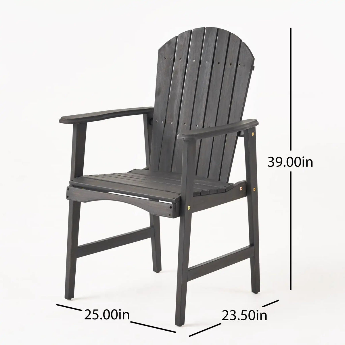 Weather Resistant Acacia Wood Adirondack Dining Chairs Set of 2 - Multiple Colors