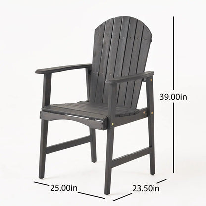 Weather Resistant Acacia Wood Adirondack Dining Chairs Set of 2 - Multiple Colors