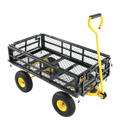 Outdoor Wagon Cart with Metal Frame - Green