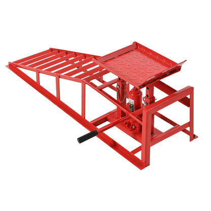 5 Ton Hydraulic Automotive Lift Ramps with Durable Steel - Red