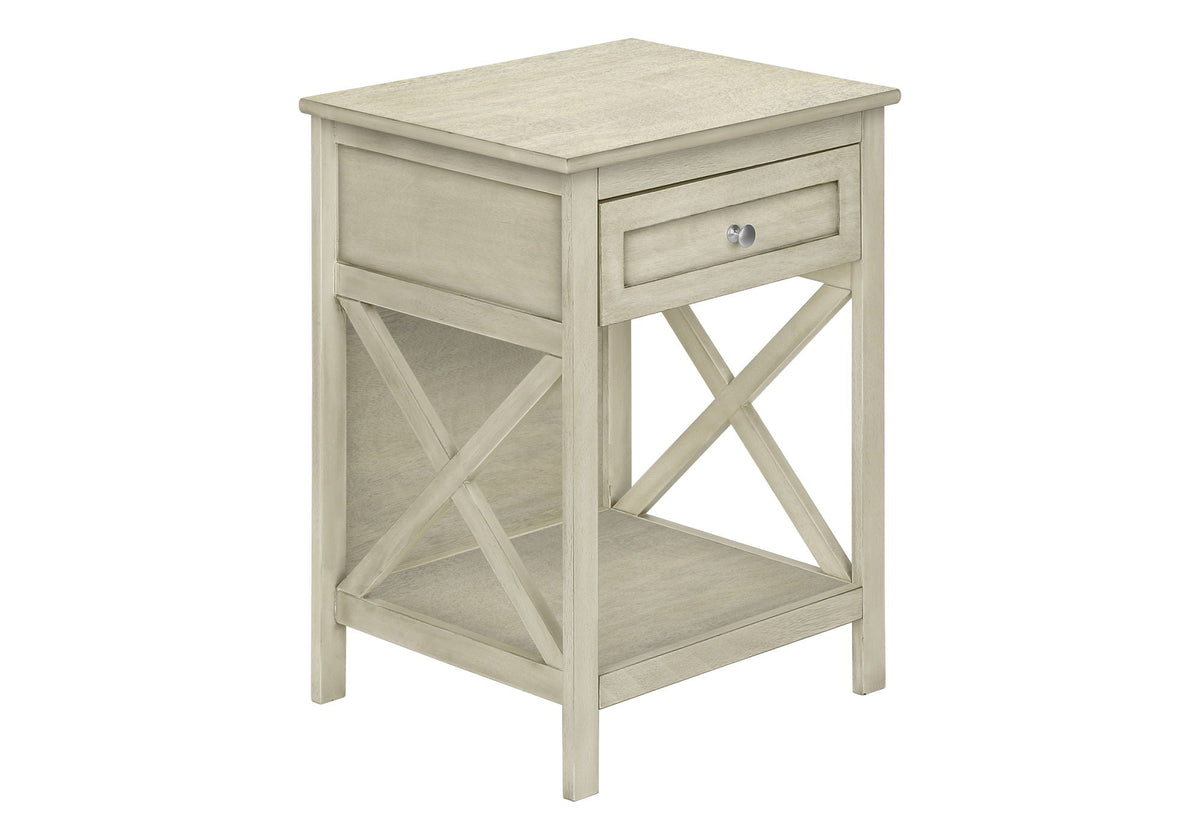 Accent End Table with Storage Drawer - Transitional Style - Black, White, or Dark Gray