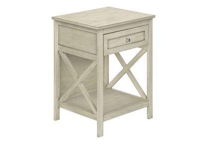 Accent End Table with Storage Drawer - Transitional Style - Black, White, or Dark Gray