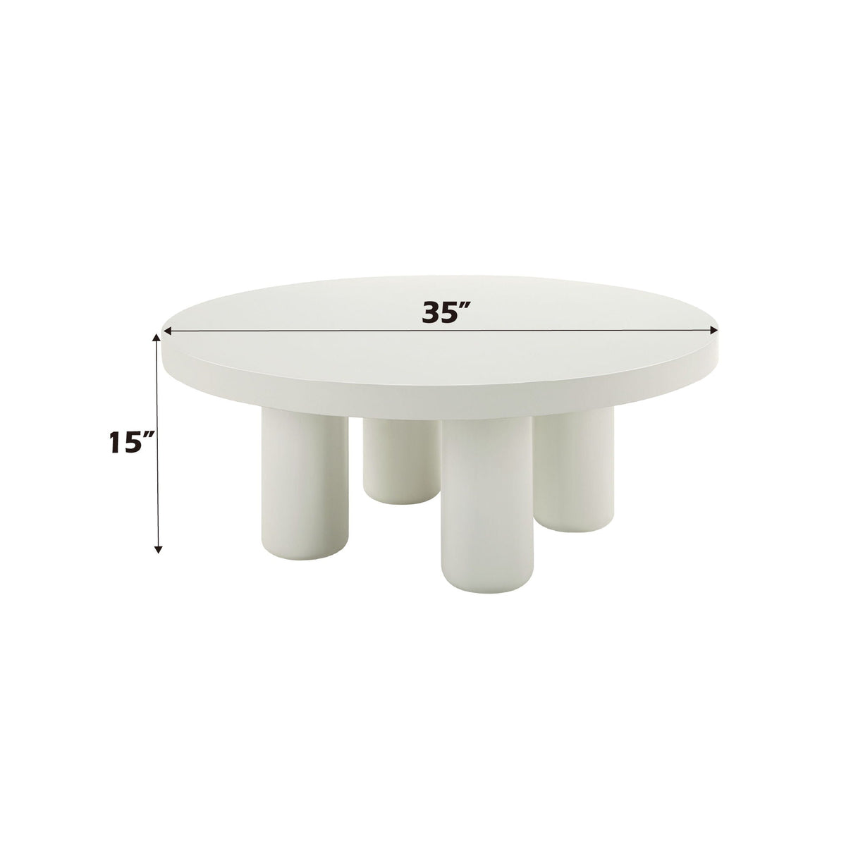 Loanna White Coffee Table with Hardwood & Birch Veneer – White