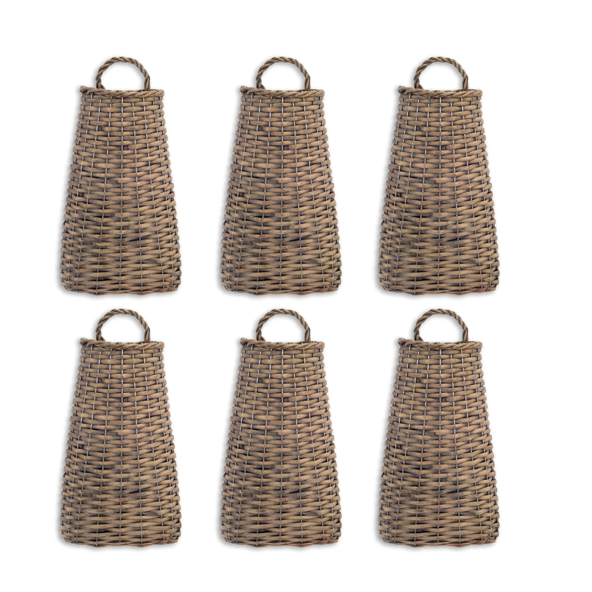 Woven Willow Wall Basket (Set of 6)