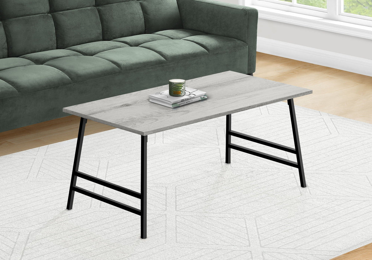 Modern Rectangular Coffee Table with Angled Legs - Light Brown, Gray or White