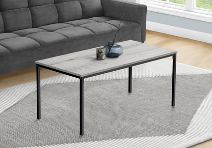Rectangular Contemporary Coffee Table with Metal Legs - Light Brown, Dark Gray, or White