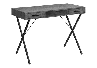 Contemporary Computer Desk with Storage Drawers - Metal & Wood