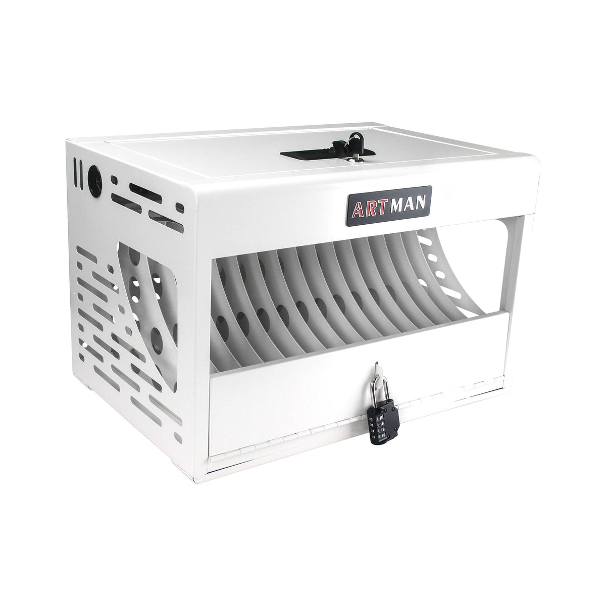 16 Bay Charging Cabinet with Locking Storage - White or Black