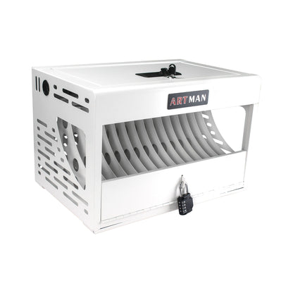 16 Bay Charging Cabinet with Locking Storage - White or Black