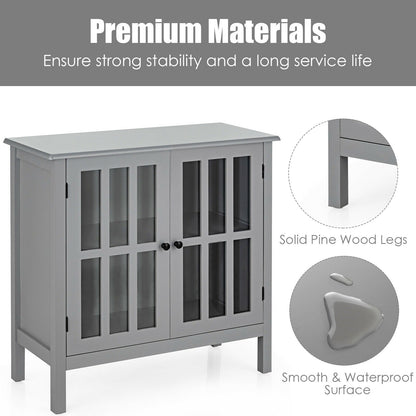 Glass Door Sideboard Console Storage Buffet Cabinet