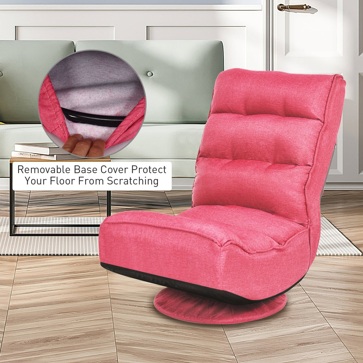 5-Position Folding Floor Gaming Chair