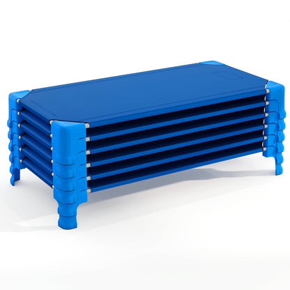Portable 6 Pack Stackable Daycare Cots Sleeping Bed for Kids 53 Inch