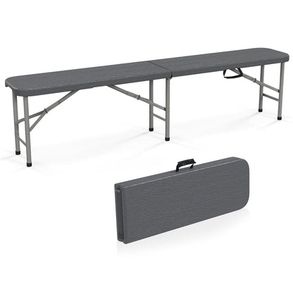 6 Feet Folding HDPE Bench with 1320 LBS Capacity and Handle Lock