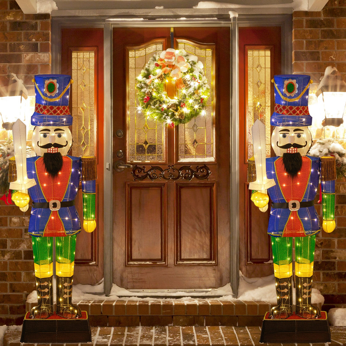 6 Feet Pre-Lit Nutcracker with Sword and 110 LED Lights