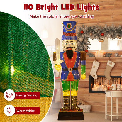 6 Feet Pre-Lit Nutcracker with Sword and 110 LED Lights