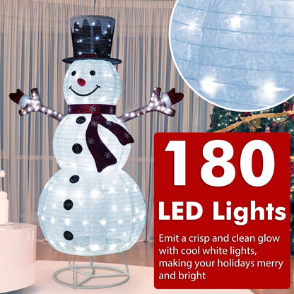 Pre-Lit Pop-up Christmas Decoration with 180 Cold White LED Lights
