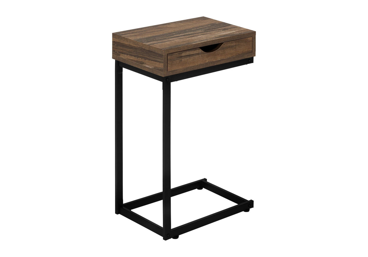 C-Shaped Accent Table with Storage Drawer – Multiple Colors