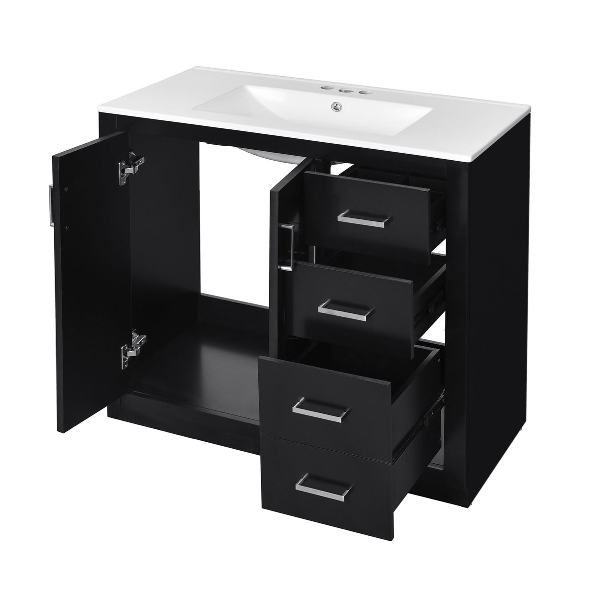 Bathroom Vanity With Sink Combo, Storage Cabinet, Freestanding Set