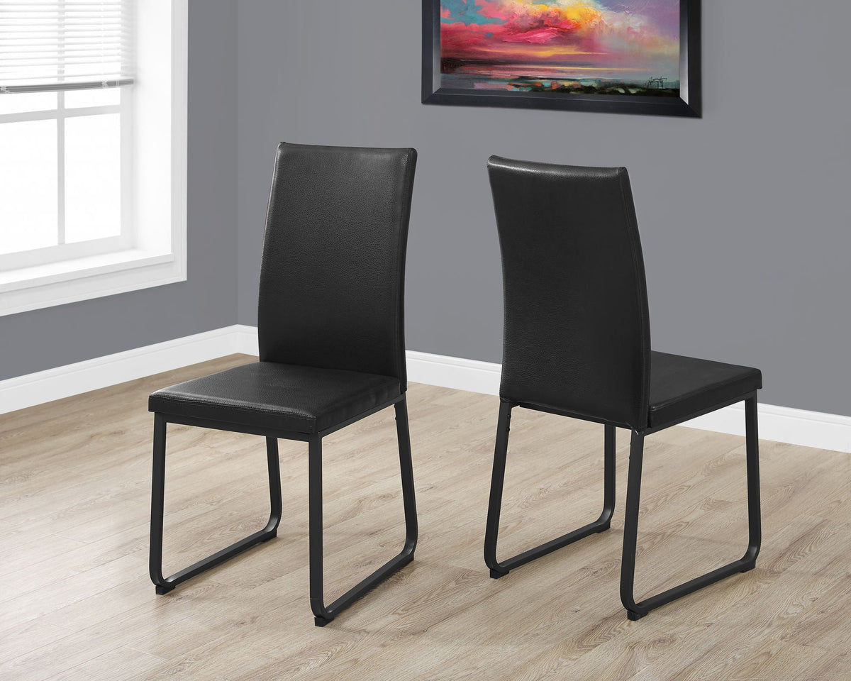 Dining Chair Side Upholstered Set of 2 - Black