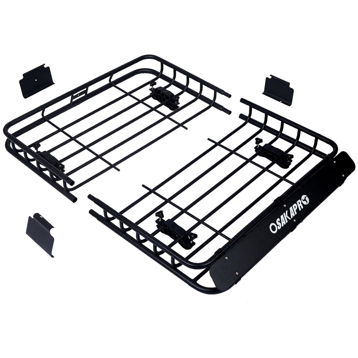 Rooftop Cargo Carrier Basket Steel Universal Fit - Black