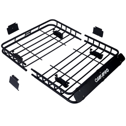 Rooftop Cargo Carrier Basket Steel Universal Fit - Black