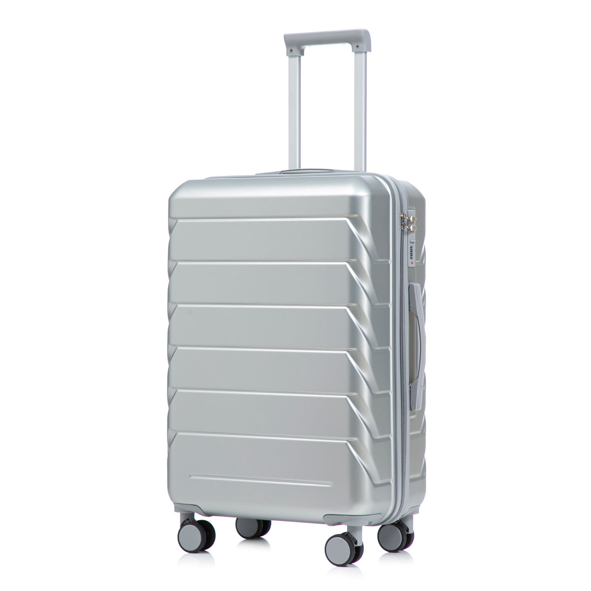 3-Piece ABS Spinner Wheel Luggage Set with Combination Lock - Silver