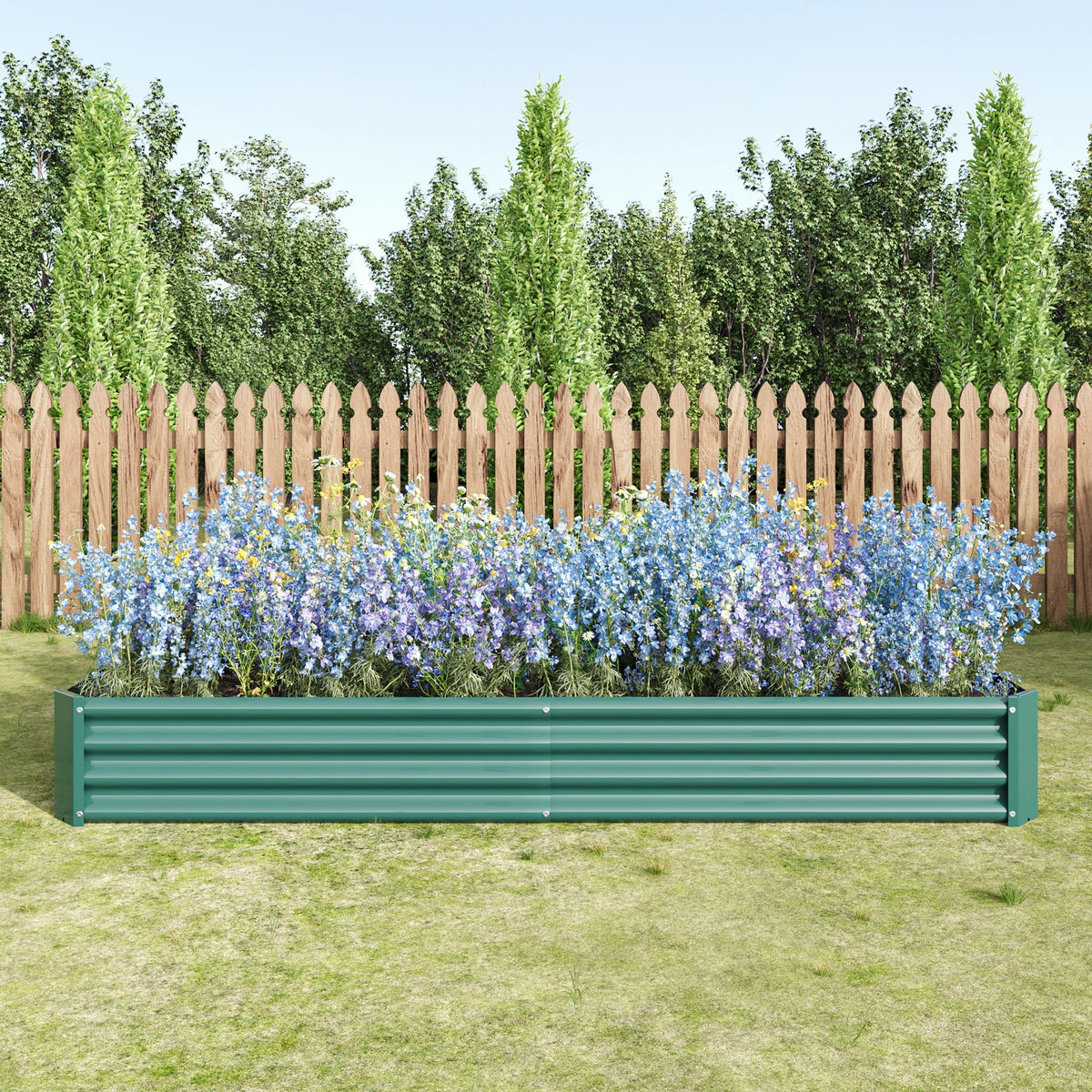 Metal Raised Garden Bed Kit with Anti-Rust Coating - Silver