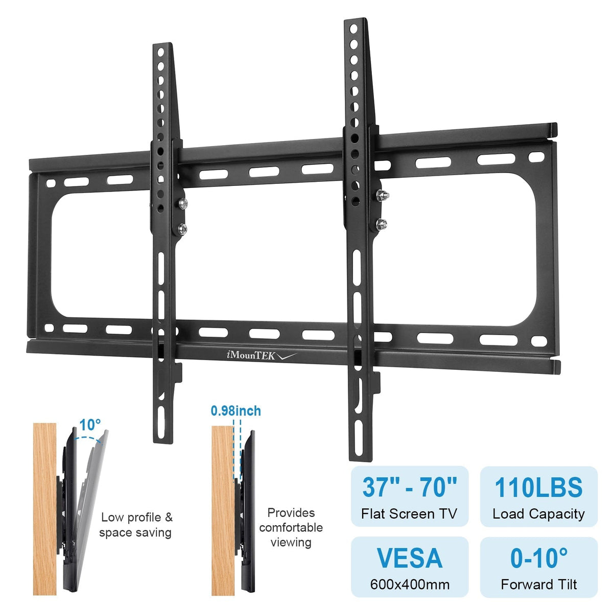 Tilt TV Wall Mount Bracket For 37-70in LED/LCD/PLASMA Flat TV VESA 600x400mm Tilting -10¡