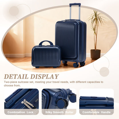 ABS Spinner Luggage Set with Combination Lock - Navy