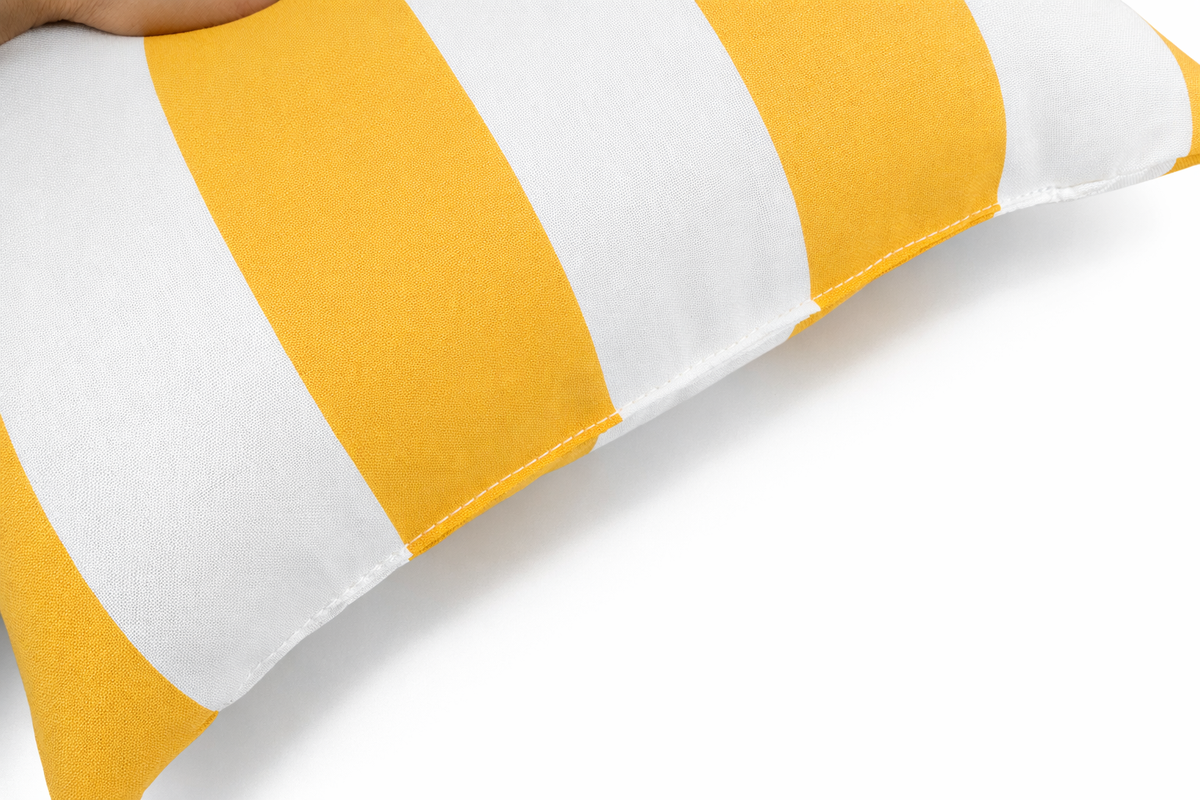Waterproof & Fade-Resistant Outdoor Throw Pillows Set - Yellow & White