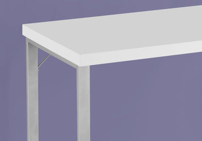 White Computer Desk with Modern Metal Frame - Home Office