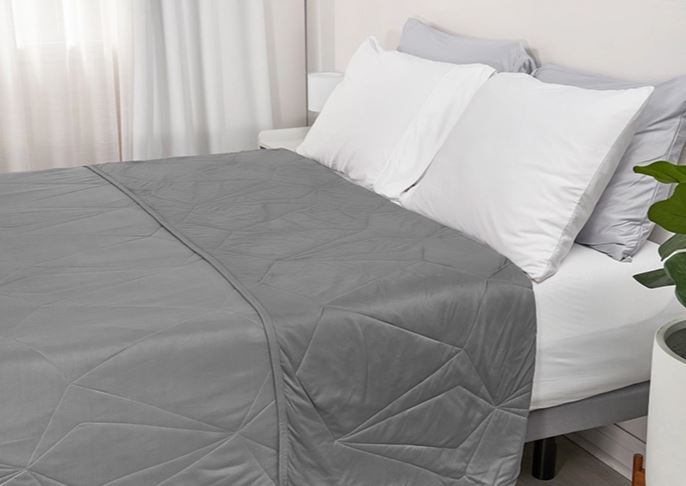 Grey Cooling Blanket with Dual-Sided Performance Fabric - Queen
