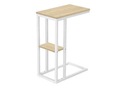 C-Shaped Marble Look Accent Table with Metal Frame - Multiple Colors