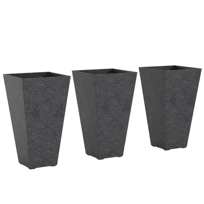 Stackable Taper Planters Set of 3 with Marble Finish