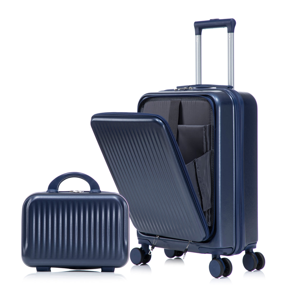 ABS Spinner Luggage Set with Combination Lock - Navy