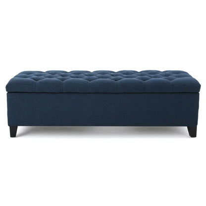 Glouster Contemporary Storage Ottoman with Button Tufted Design - Fabric