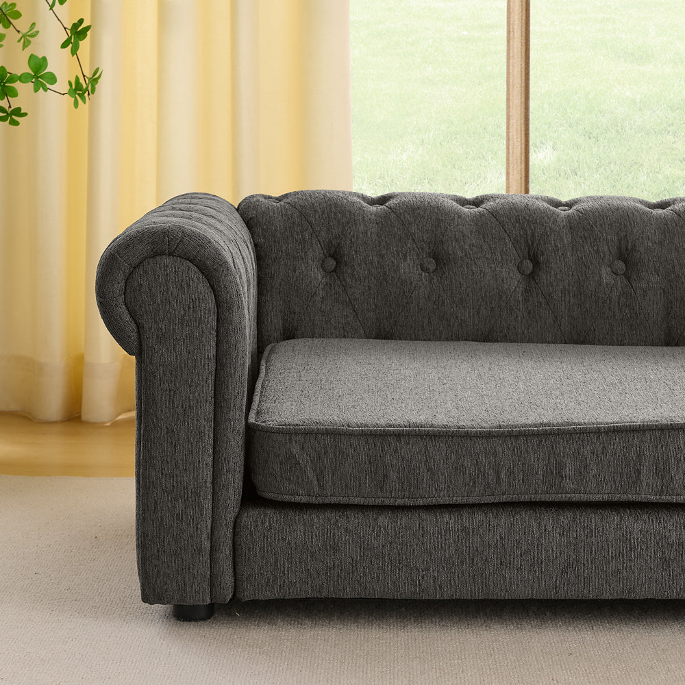 Modern Elevated Rectangular Pet Bed with Linen Upholstery - Choice of Color
