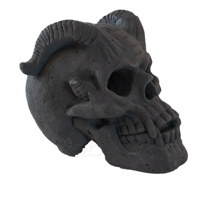 Hand-Forged Flame Skull for Fire Pits with Dramatic Flame Vents - Natural Finish