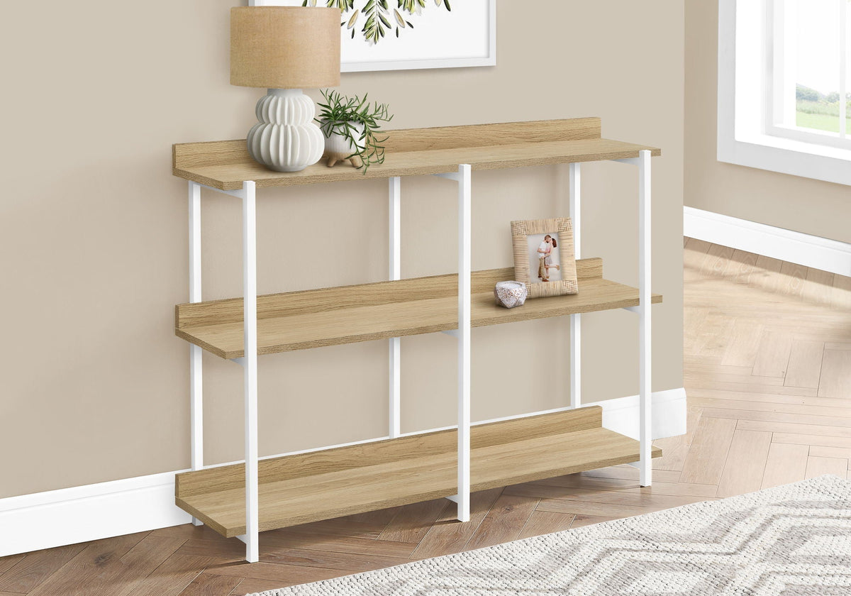 Accent Console Table with 3-Tier Design - Light Brown, White, Black, or Dark Brown