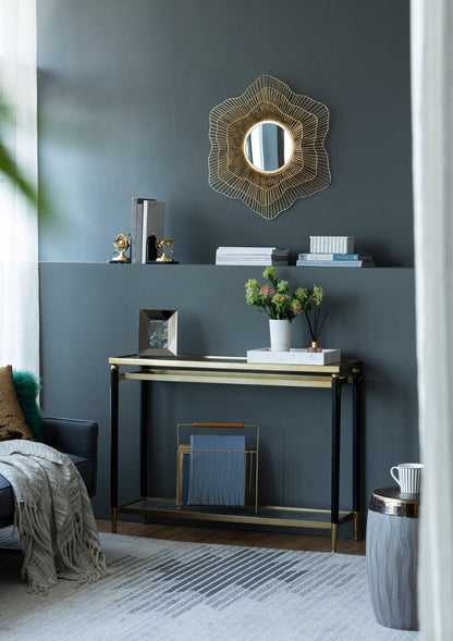 Starburst Metal Wall Mirror with Gold Iron Frame - 27"