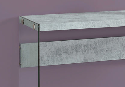 Glossy Surface Accent Console Table with Glass Sides - White or Gray